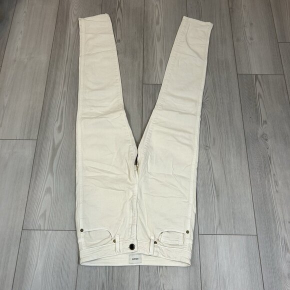 Khaite Authentic Solid Bone White Ivory Vanessa High Rise Slim Skinny Jeans 26 - Picture 9 of 12